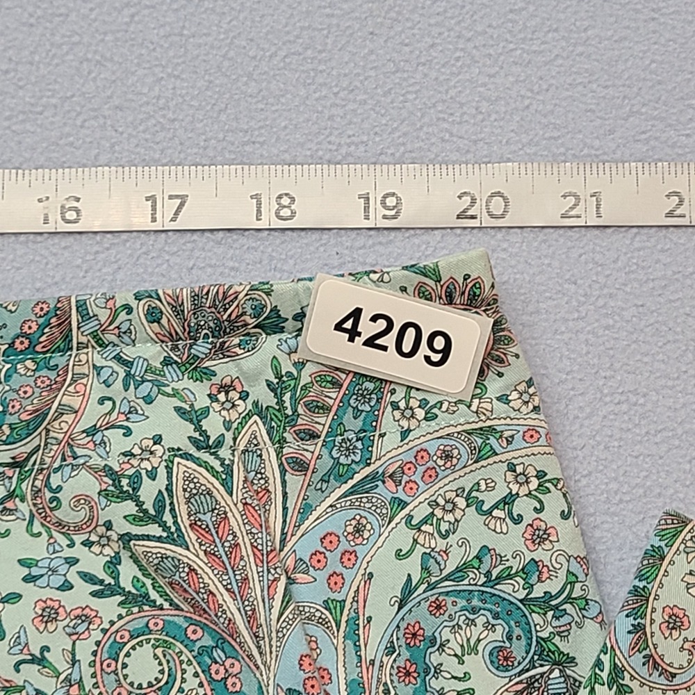 Talbots Paisley Ankle Pants Women 16W Mint Green Excellent Straight Leg Floral - Picture 7 of 7